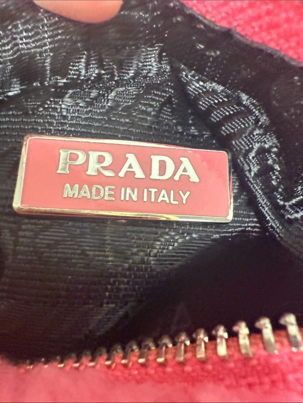 Source Unknown Bright Pink Shearling Shoulder Bag with Black Logo